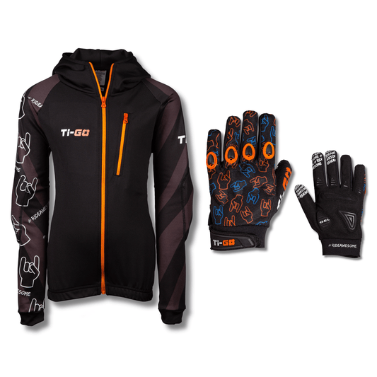 MTB Padded Glove And Hoodie 'Defender' Bundle