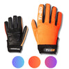 Ti-GO Tech kids bike gloves in Turbo Orange, Punchy Pink and Bolt Blue – glove option 1