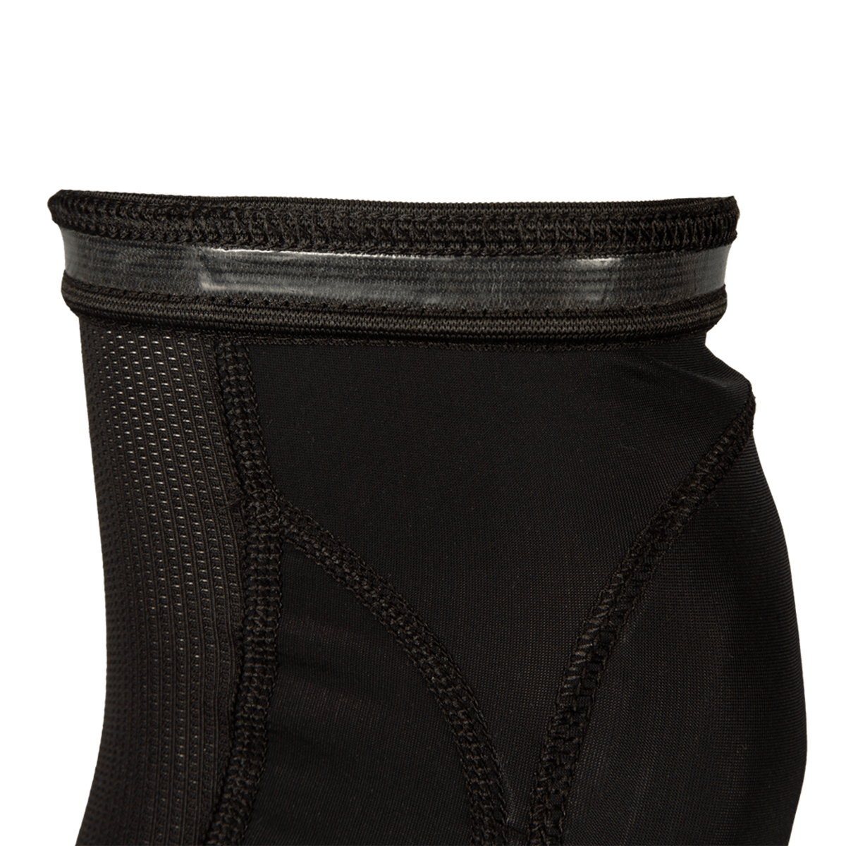 Close-up of the silicone anti-slip cuff on a Ti-GO Tech Youth kids' elbow pad