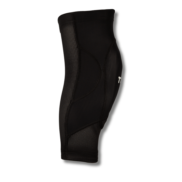 Side profile of a Ti-GO Tech Youth kids' knee pad showing the breathable mesh panels