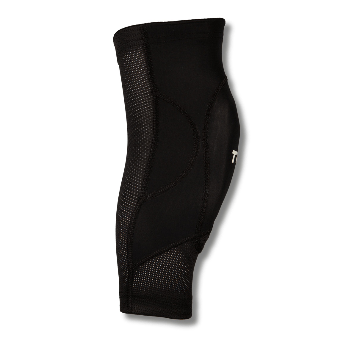 Side profile of a Ti-GO Tech Youth kids' knee pad showing the breathable mesh panels