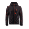 Ti-GO kids armour hoodie in Lava Hex black & orange – front view, sold in a bundle with your choice of gloves
