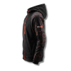 Side view of Ti-GO kids BMX & MTB armour hoodie with hood, orange zip and padded elbow