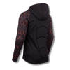 Ti-GO kids padded cycling hoodie, rear three-quarter view showing elbow pad and back protection