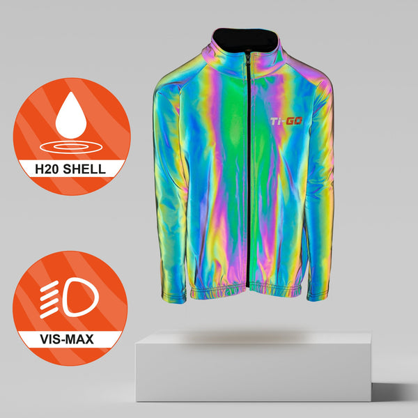 Ti-GO 'Now You See Me' kids' reflective iridescent cycling jacket – product photo 8