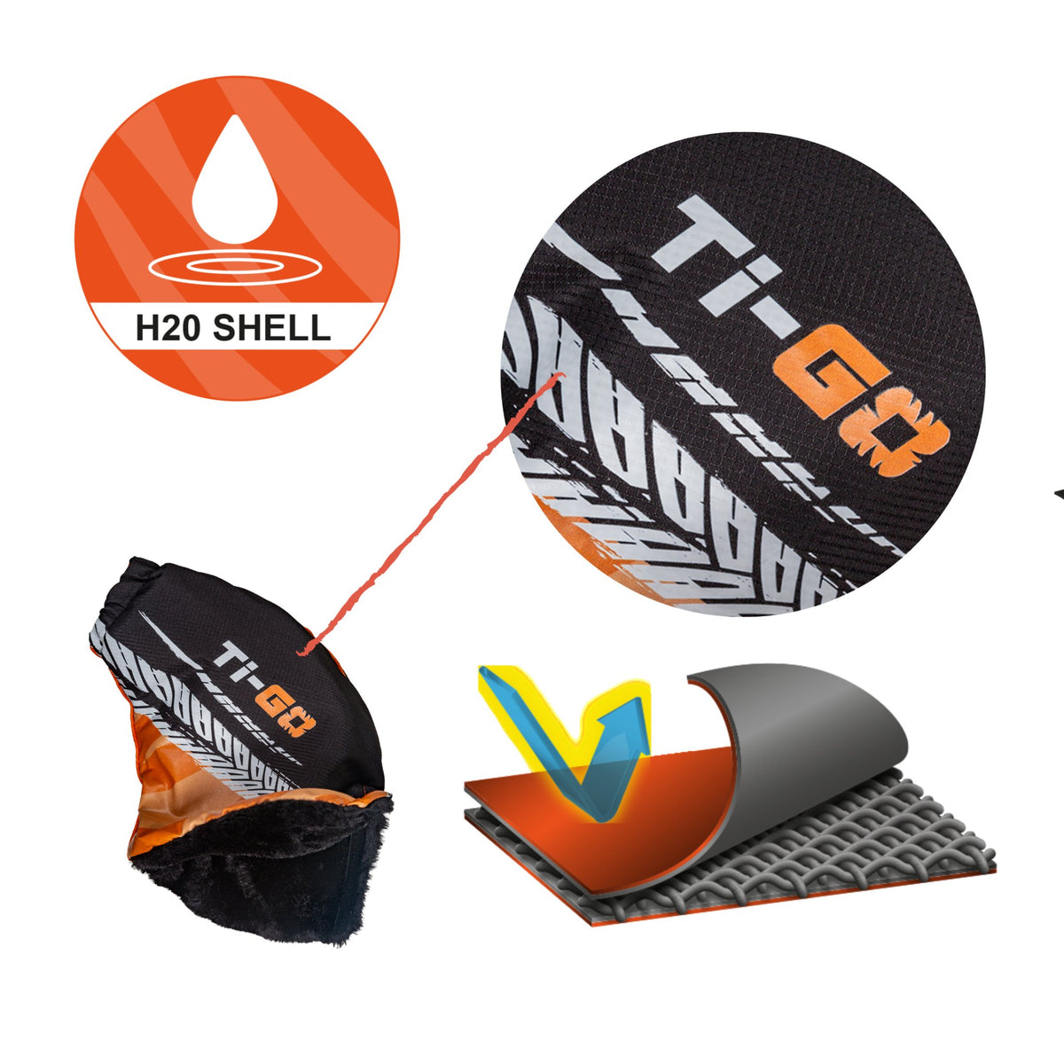 Ti-GO 'TOTES-WARM' Hand Thingy – Kids Handlebar Hand Warmers for Bikes & Scooters