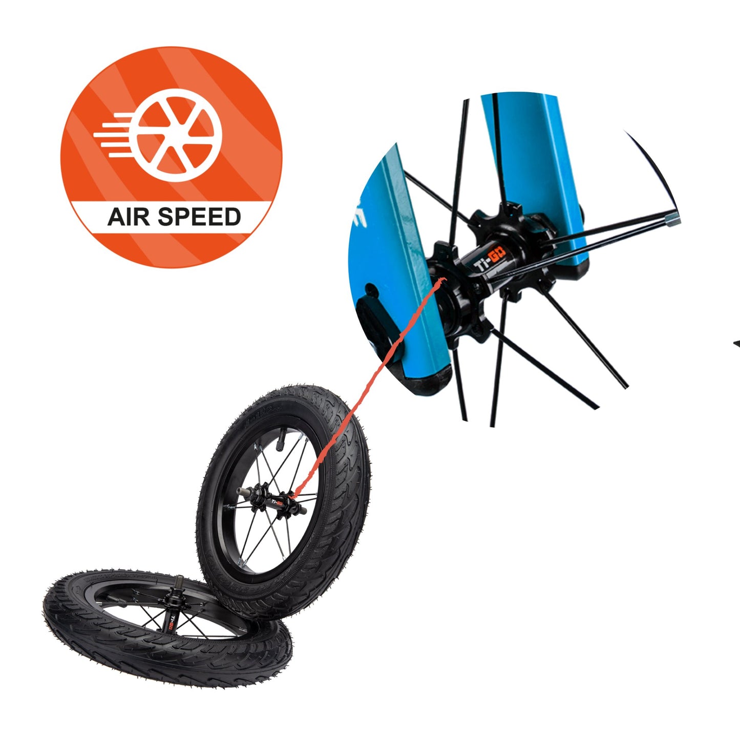 TI-GO AIR Speed 12" Balance Bike Wheel and Tyre Set