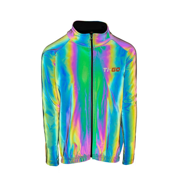 Ti-GO 'Now You See Me' kids' reflective iridescent cycling jacket – product photo 5